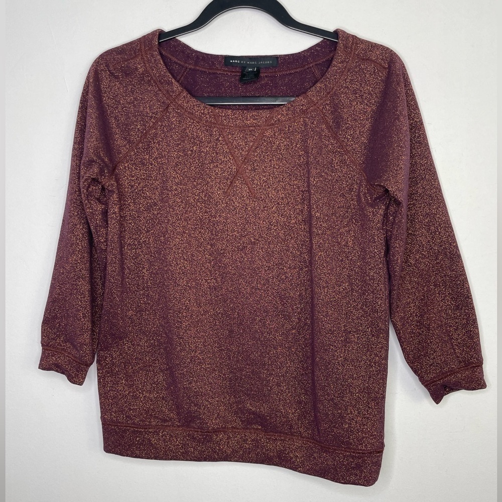 MARC by Marc Jacobs midnight cranberry sparkly metallic raglan sweatshirt